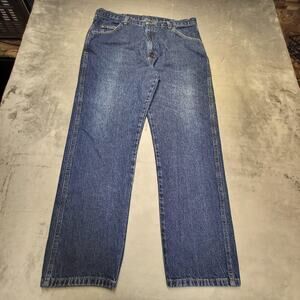 Wrangler Jeans Mens 36x29 Blue Denim Relaxed Fit Straight Leg Authentic Classic